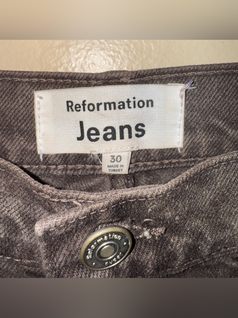 Reformation Cary High Rise Slouchy Wide Leg Jeans Brown Vintage Espresso Size 30 - Picture 7 of 15